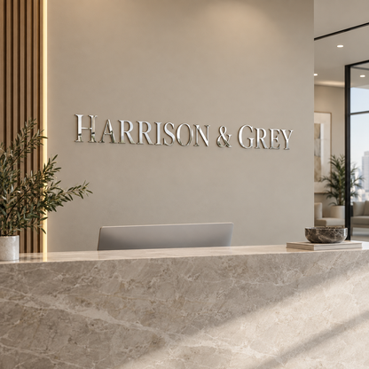 Personalised Mirror Acrylic Business Sign | Custom Wall Letters