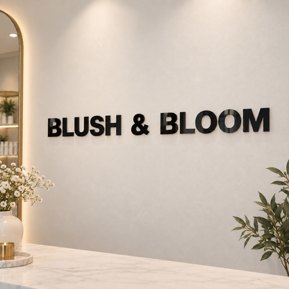 Personalised Coloured Acrylic Business Sign | Custom Wall Lettering