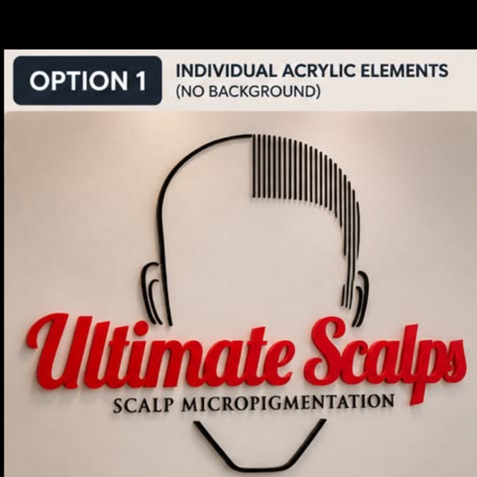 Custom Acrylic Business Logo Sign | Ultimate Scalps | 100 cm × 60 cm