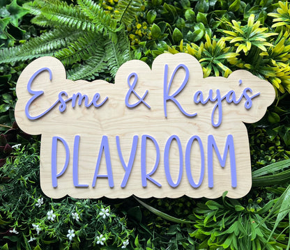 Personalised Playroom/Bedroom/Play Corner Wooden Sign