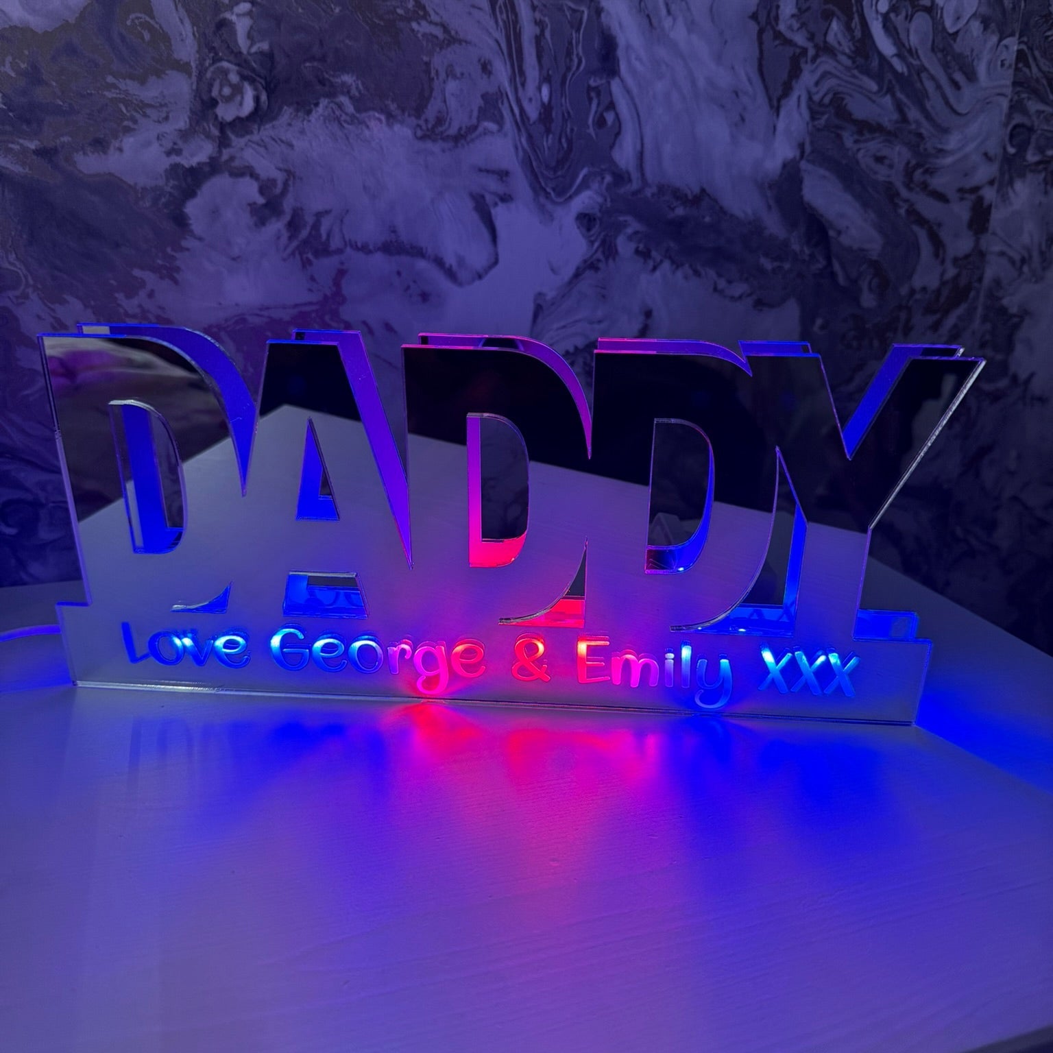 Personalised Dad LED night light keepsake gift from children