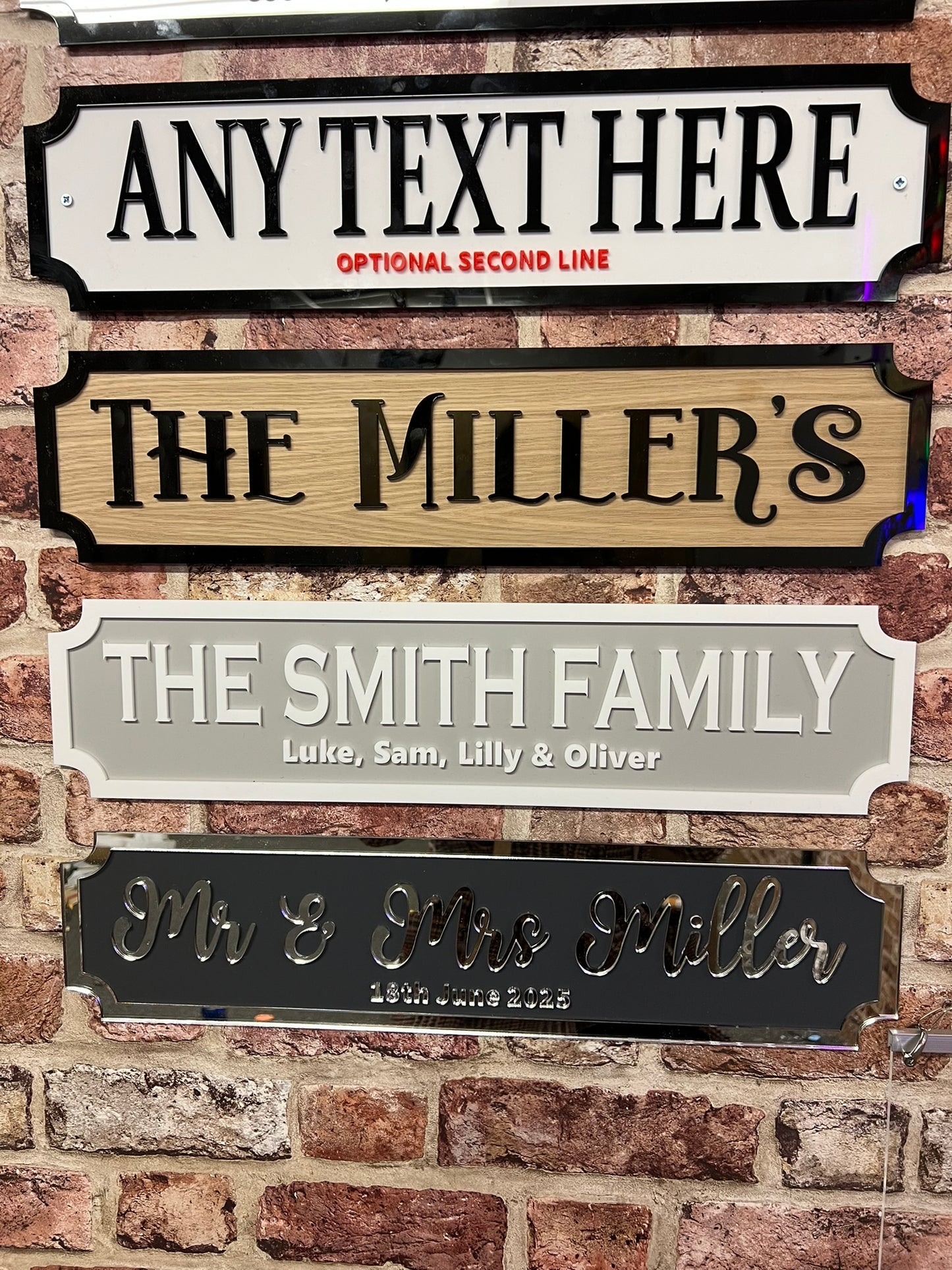 3D Personalised Street Sign/Plaque with Family Name