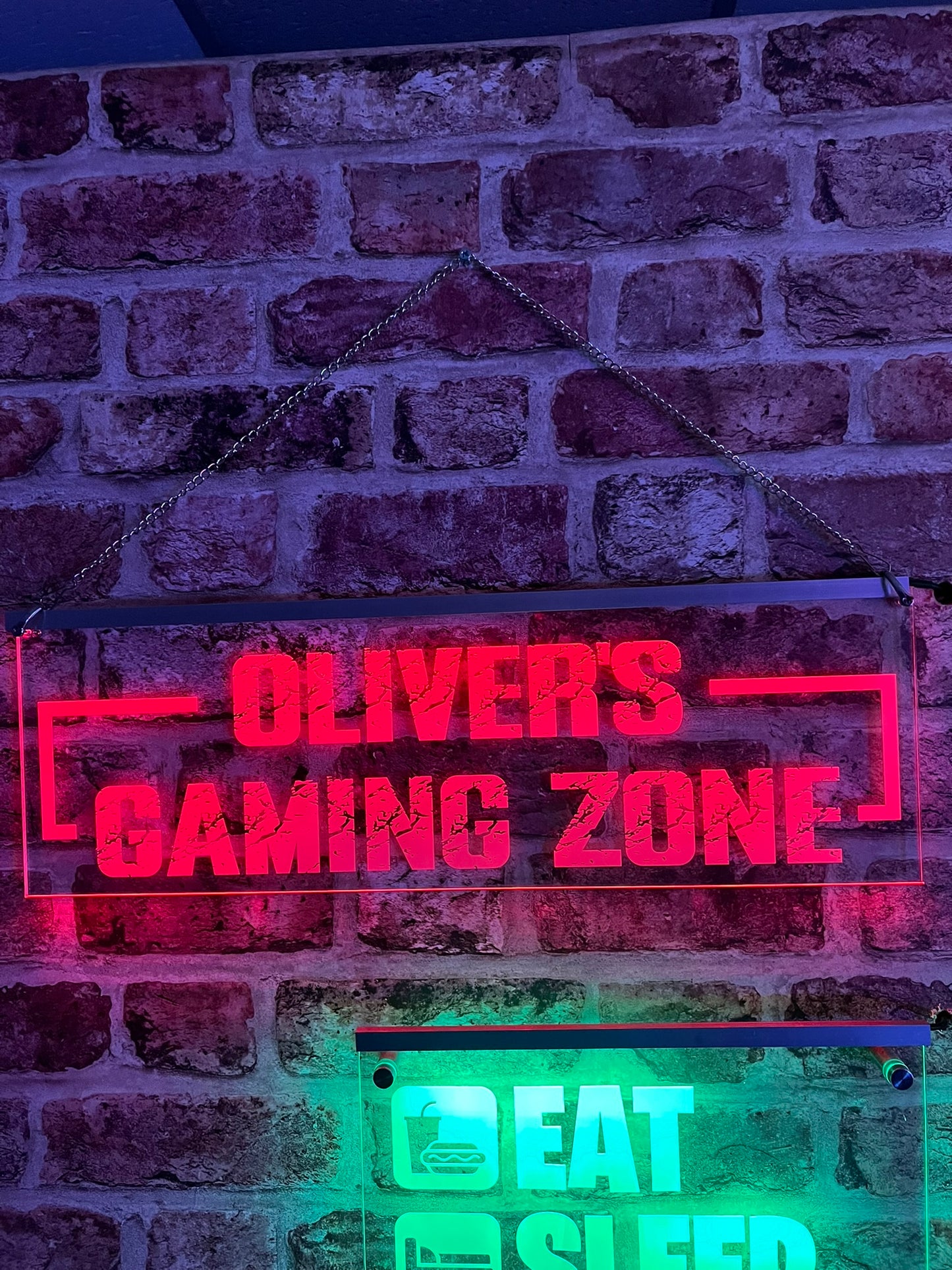 Personalised LED Gaming Zone Sign