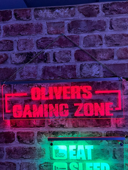 Personalised LED Gaming Zone Sign