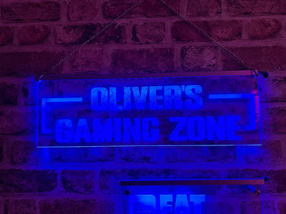 Personalised LED Gaming Zone Sign