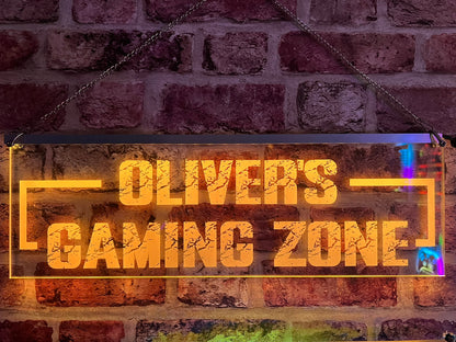 Personalised LED Gaming Zone Sign