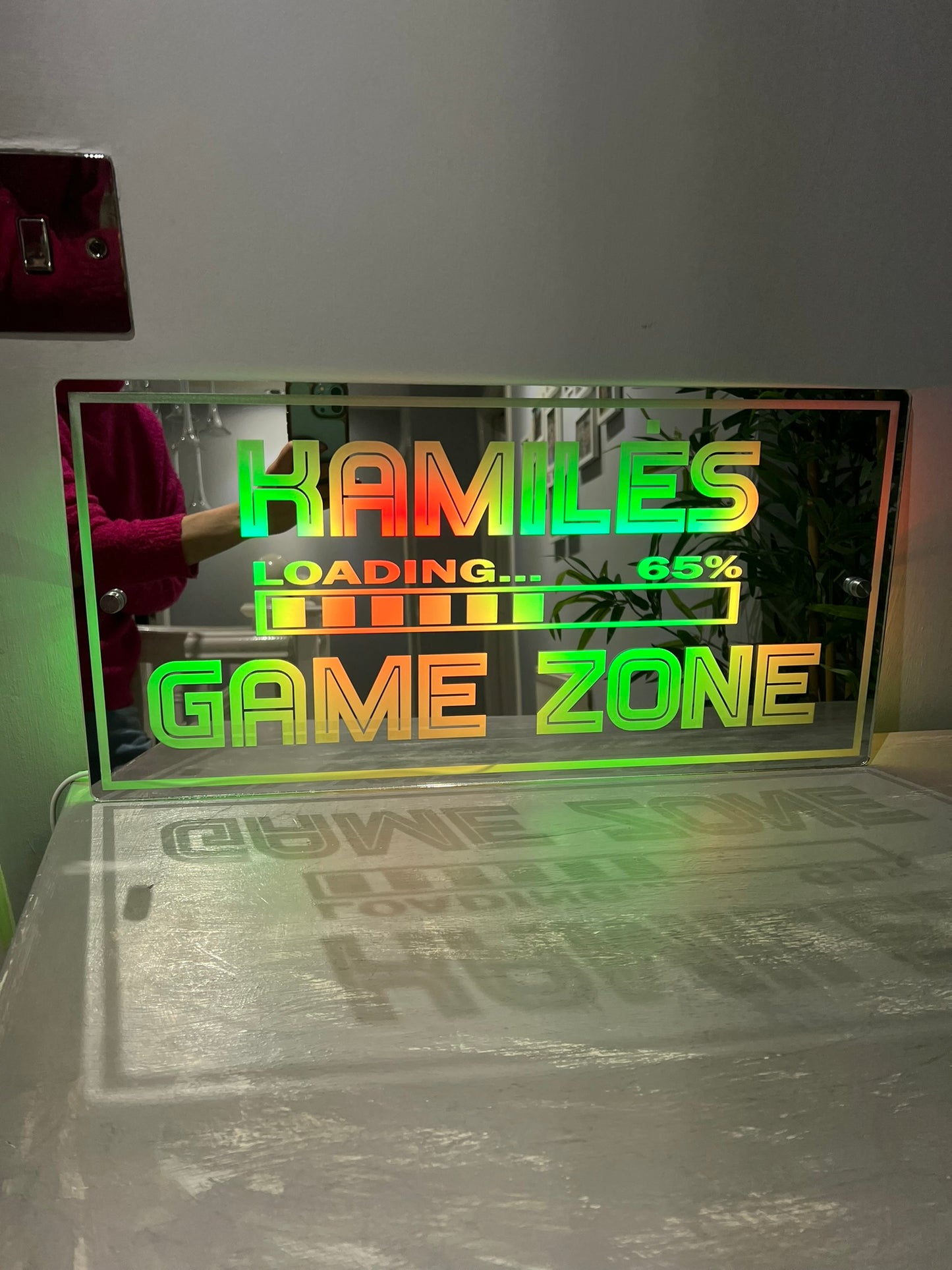 Personalised LED Game Zone Mirror