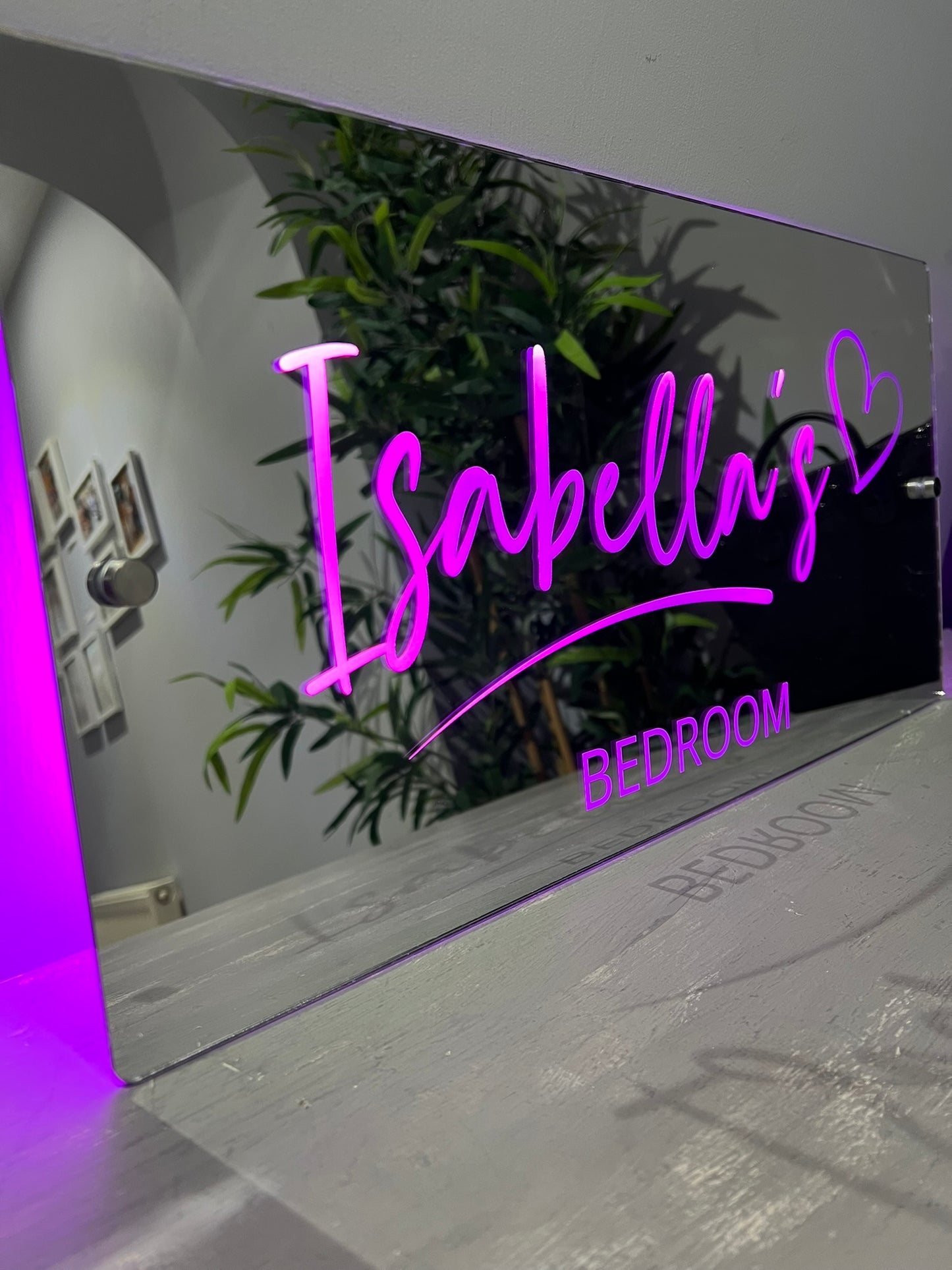 Personalised LED Mirror Bedroom Sign