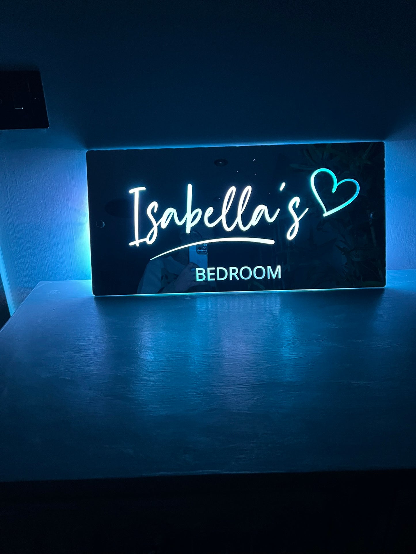 Personalised LED Mirror Bedroom Sign