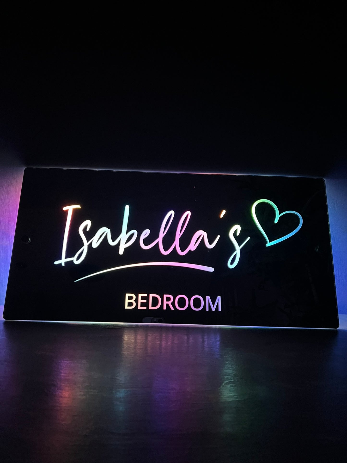 Personalised LED Mirror Bedroom Sign