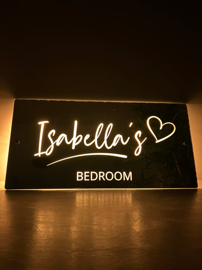 Personalised LED Mirror Bedroom Sign