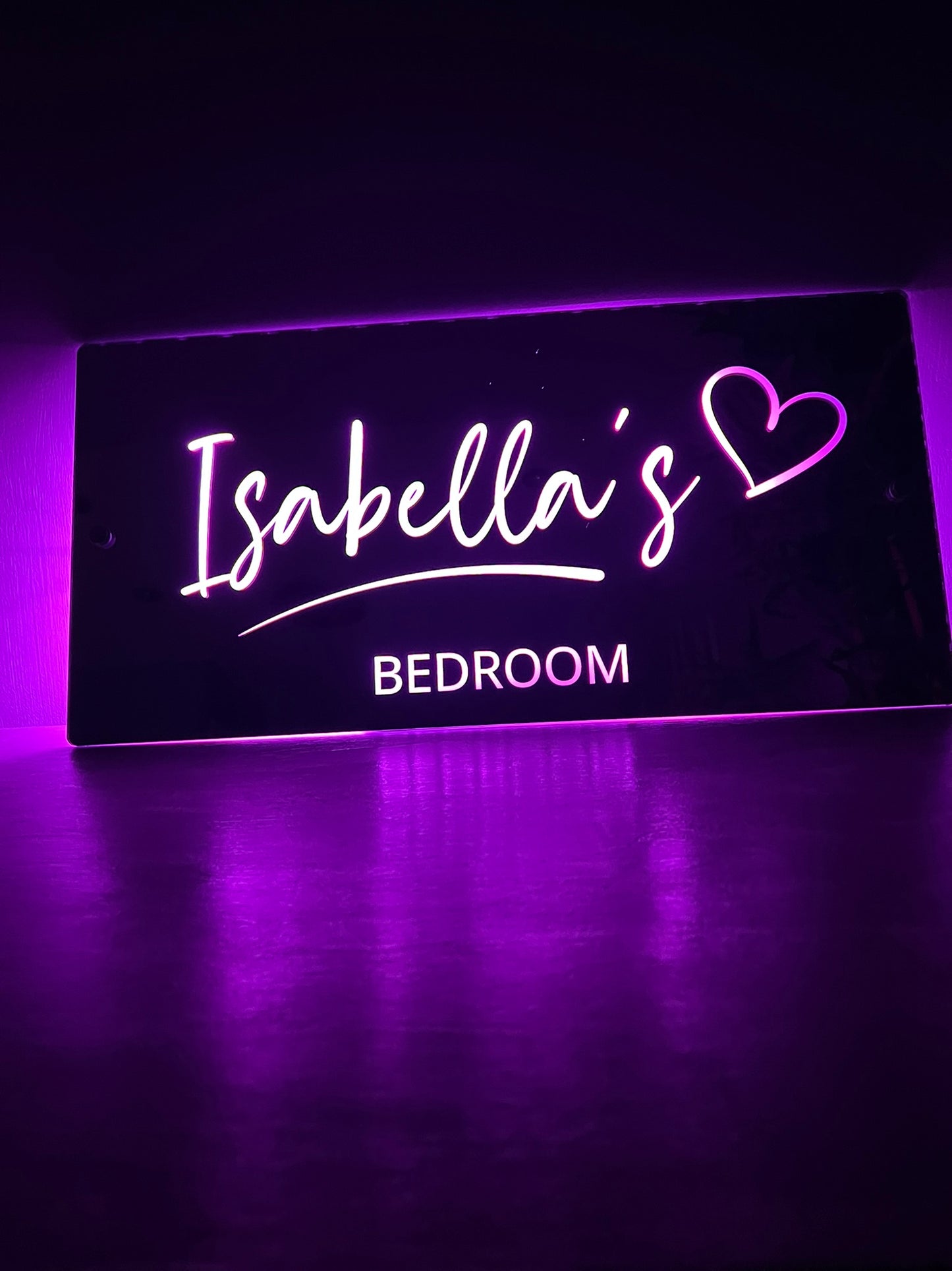 Personalised LED Mirror Bedroom Sign