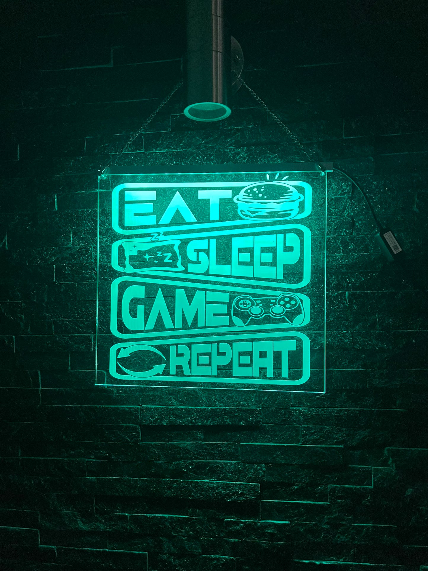 Eat Sleep Game Repeat LED Sign