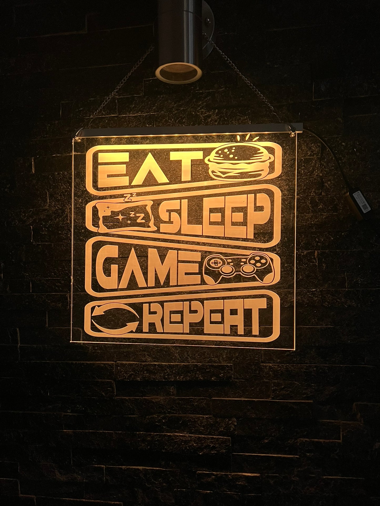Eat Sleep Game Repeat LED Sign