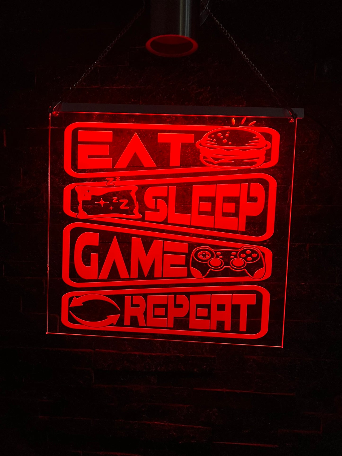 Eat Sleep Game Repeat LED Sign