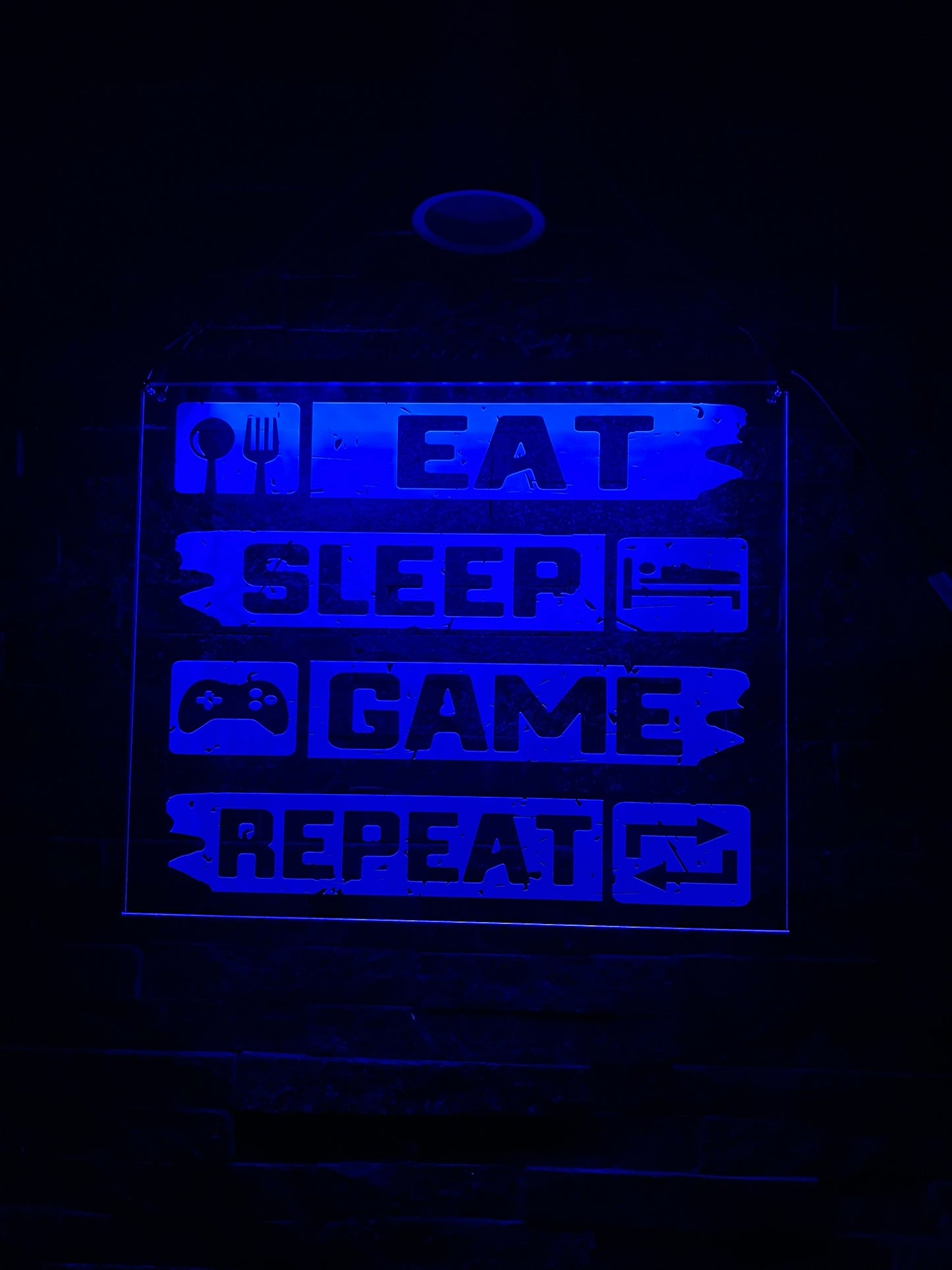 Eat Sleep Game Repeat LED Sign