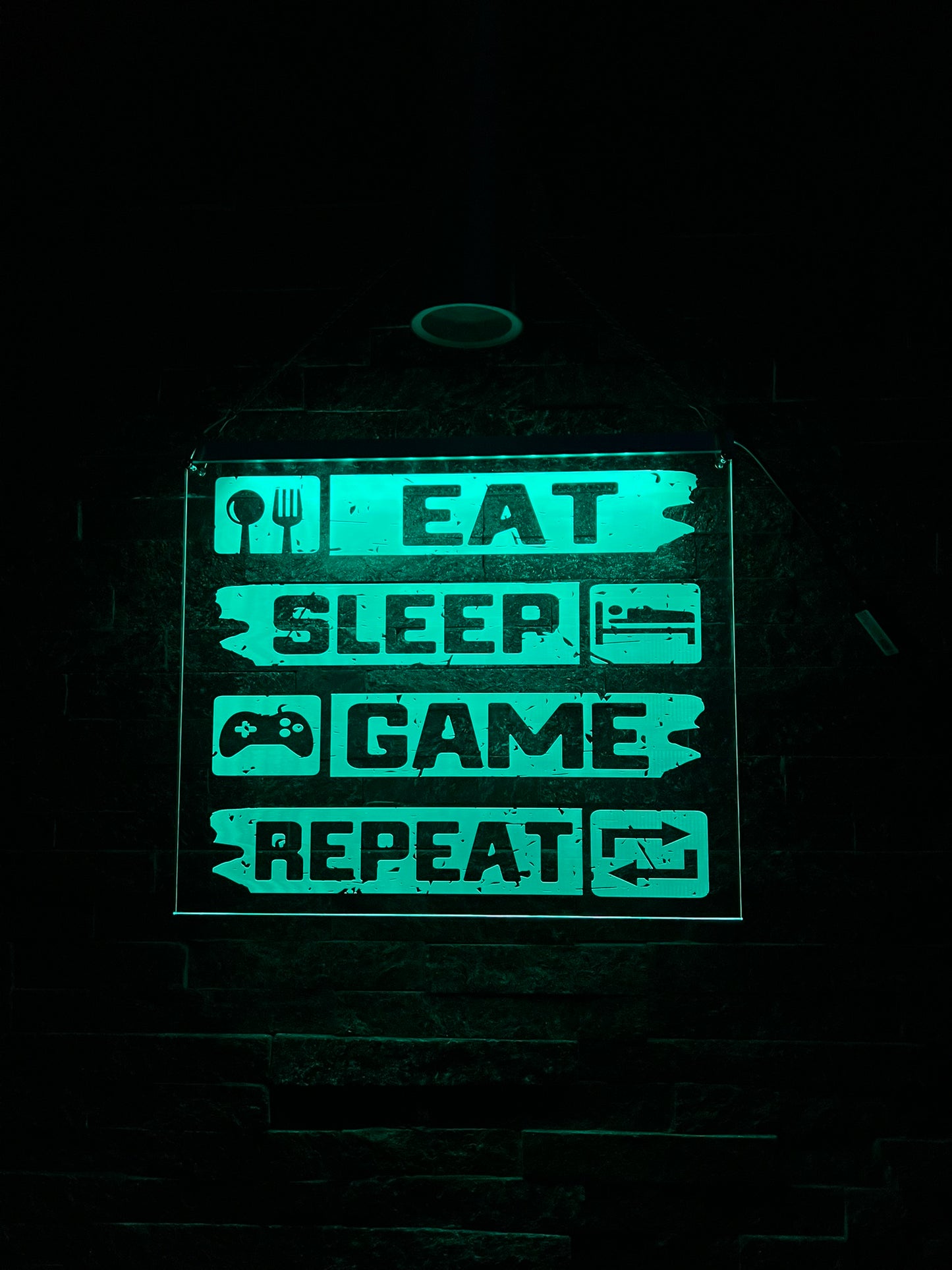 Eat Sleep Game Repeat LED Sign