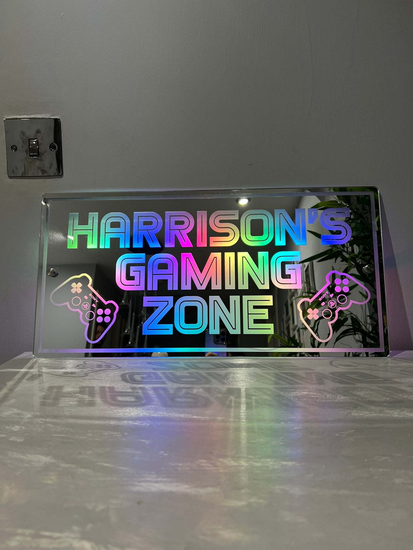 Personalised LED Gaming Zone Mirror