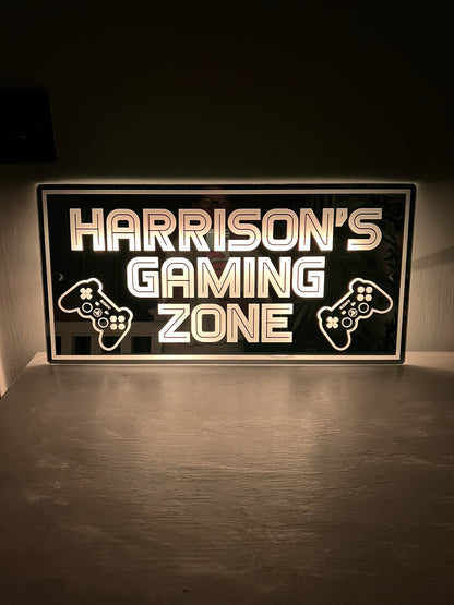 Personalised LED Gaming Zone Mirror
