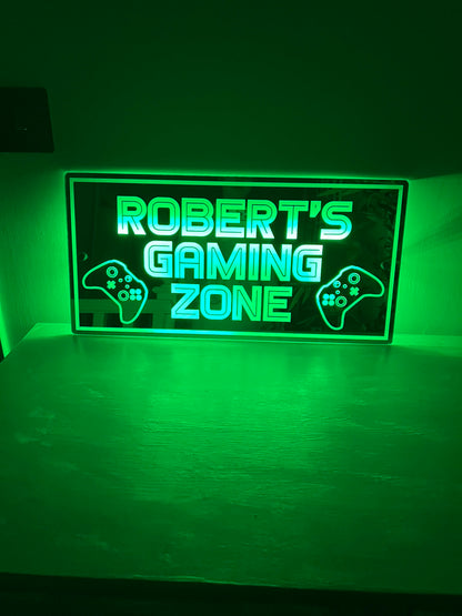 Personalised LED Gaming Zone Mirror