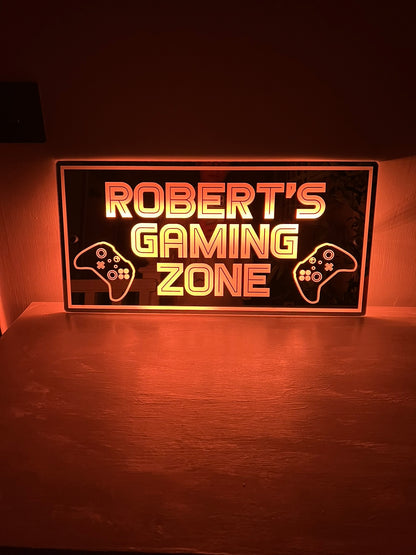 Personalised LED Gaming Zone Mirror