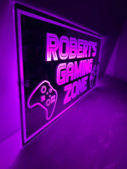 Personalised LED Gaming Zone Mirror