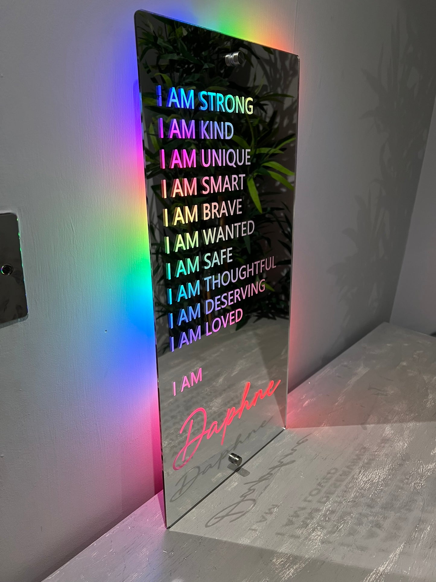 Personalised LED Mirror Affirmation Sign