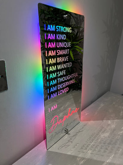 Personalised LED Mirror Affirmation Sign