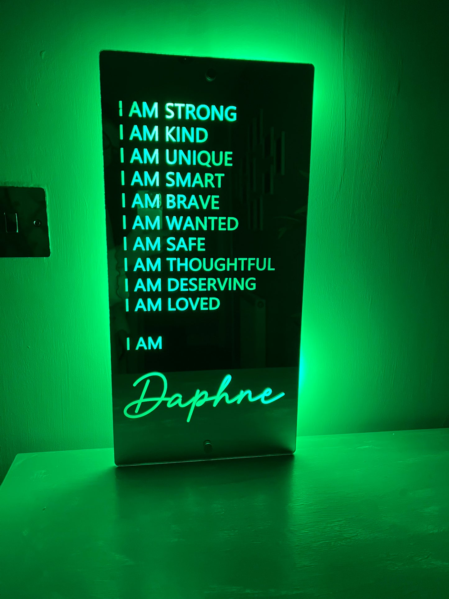 Personalised LED Mirror Affirmation Sign