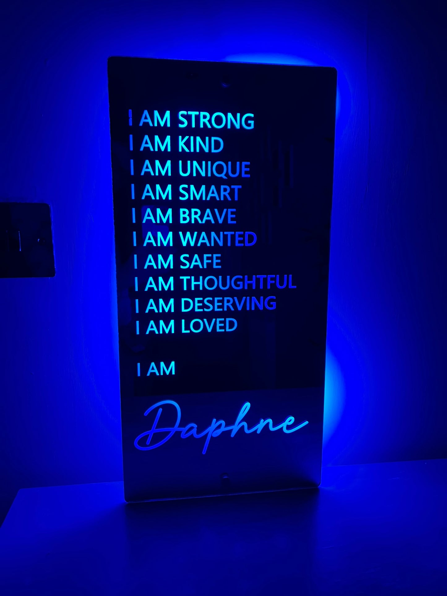 Personalised LED Mirror Affirmation Sign