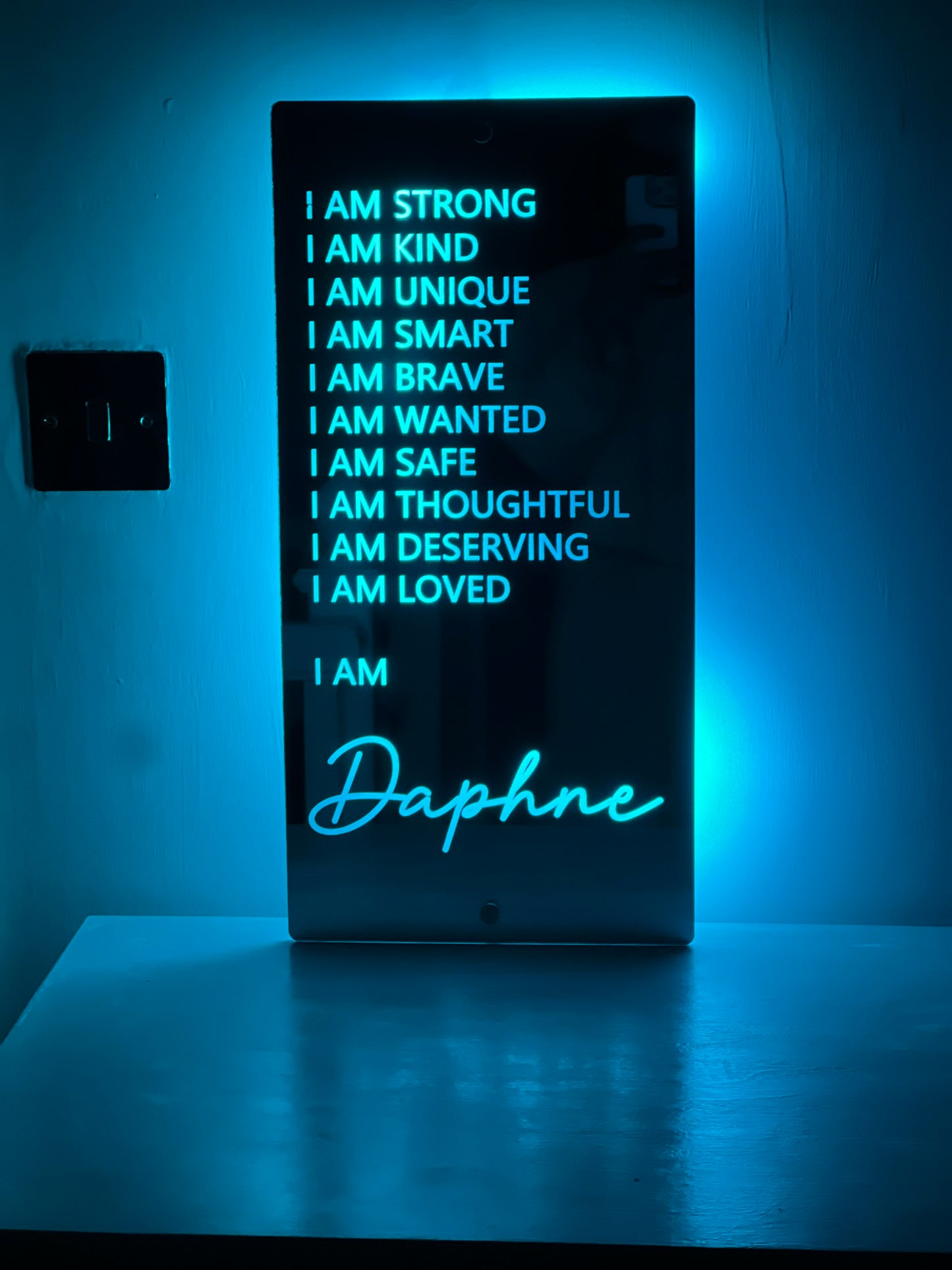 Personalised LED Mirror Affirmation Sign