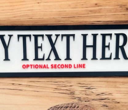 3D Personalised Street Sign/Plaque