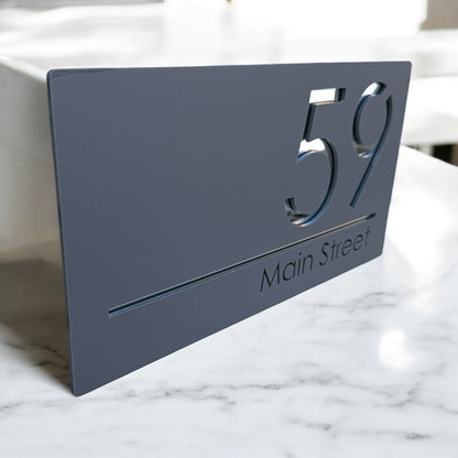 House Number and Street Name Sign - Buckingham