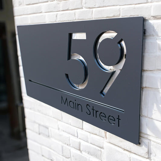 House Number and Street Name Sign - Buckingham