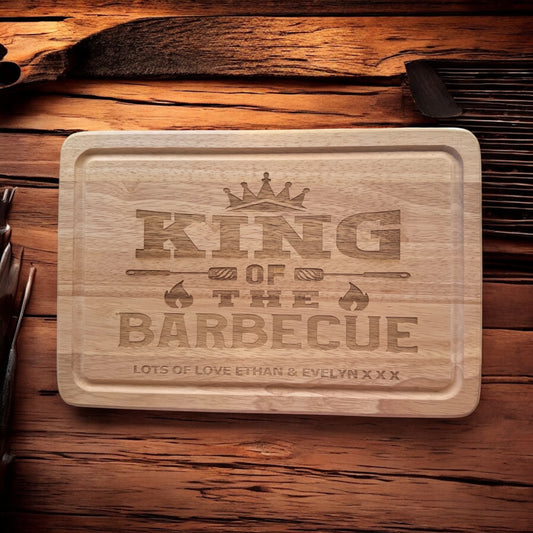 Personalised King of The Barbeque Wooden Tray