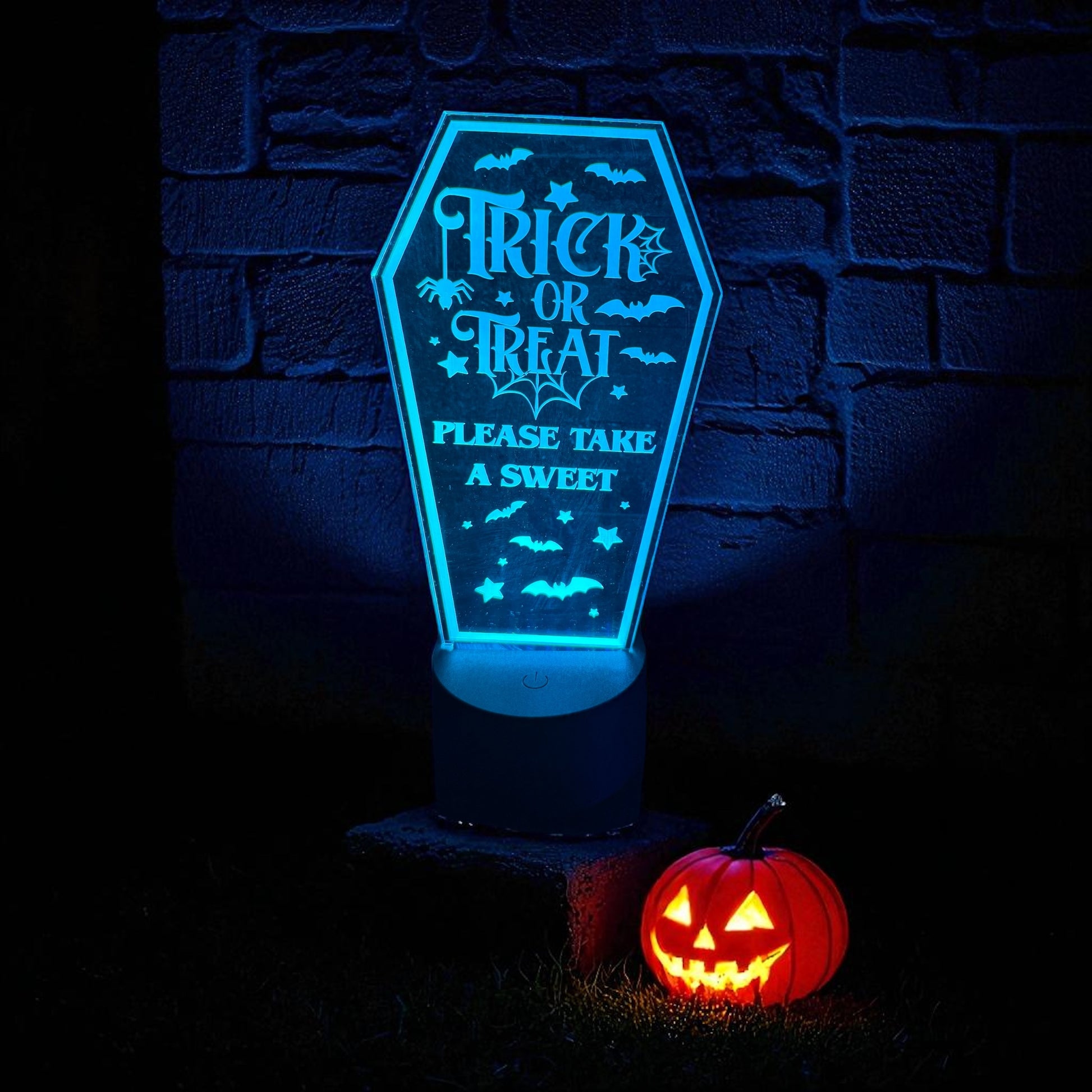 Trick or Treat Please Take a Sweet night light with 7 colours