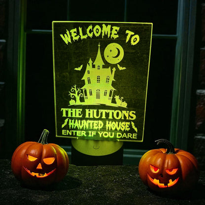 Personalised Halloween decoration light with remote and family name