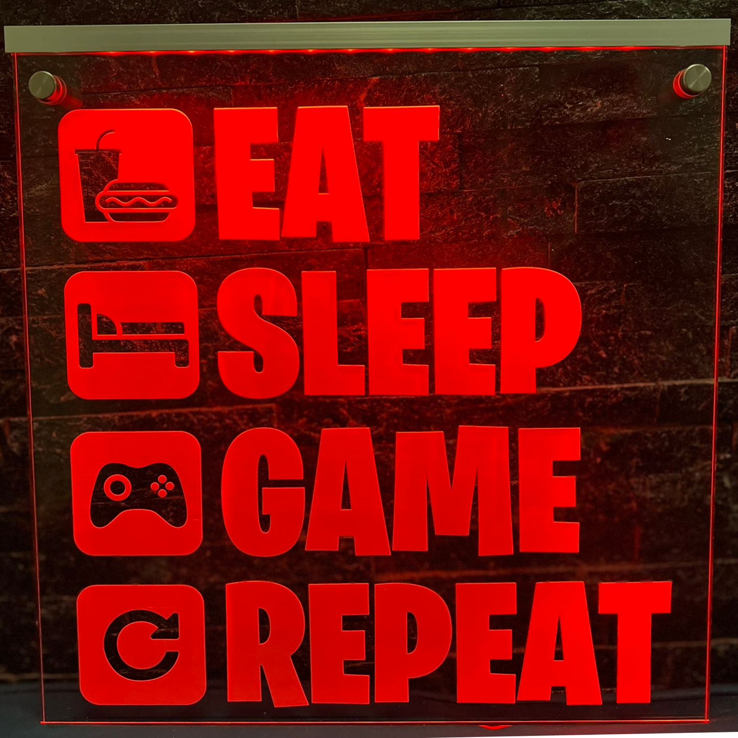 Eat Sleep Game Repeat LED Sign