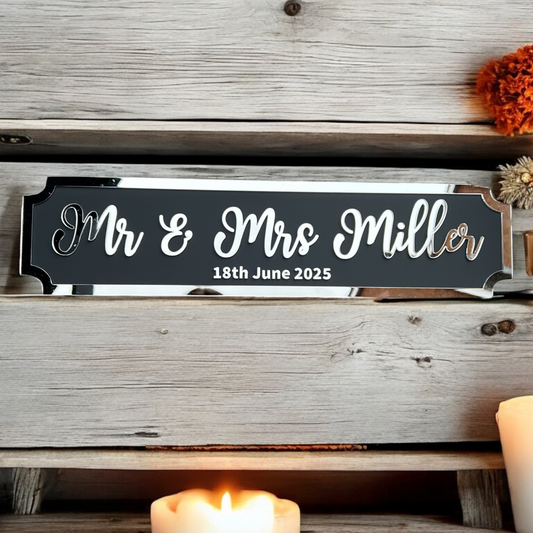 3D Personalised Mr & Mrs Street Sign/Plaque