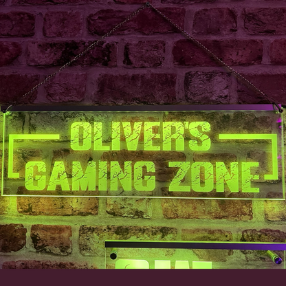 Personalised LED Gaming Zone Sign