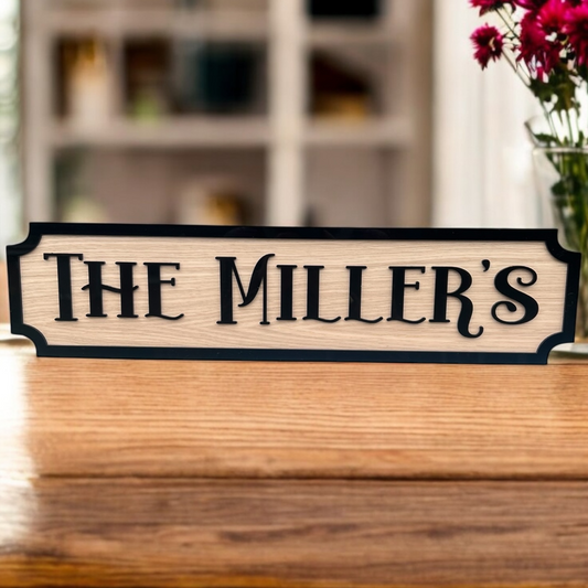3D Personalised Street Sign/Plaque with Family Name