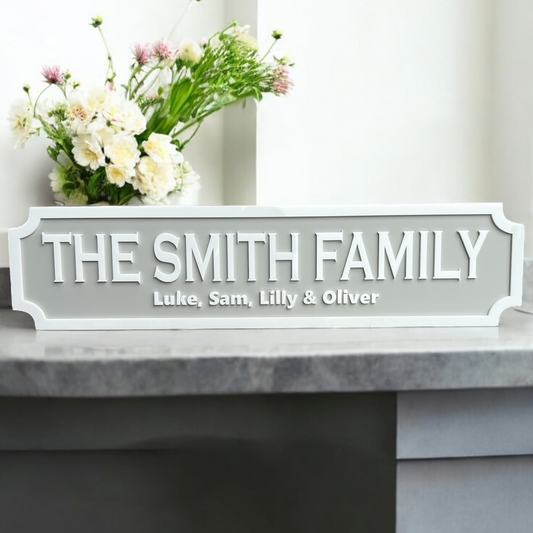 3D Personalised Street Sign/Plaque for Family