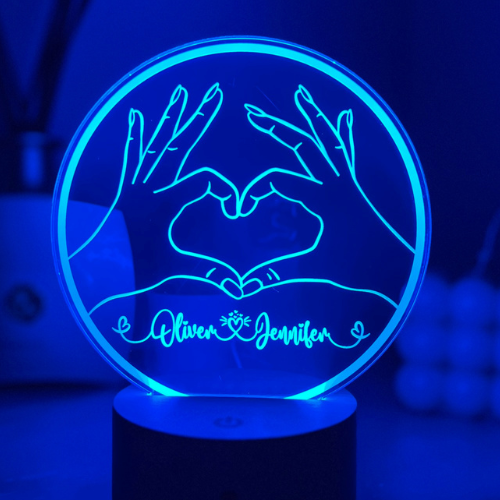 3D Personalised Night Light for Couples