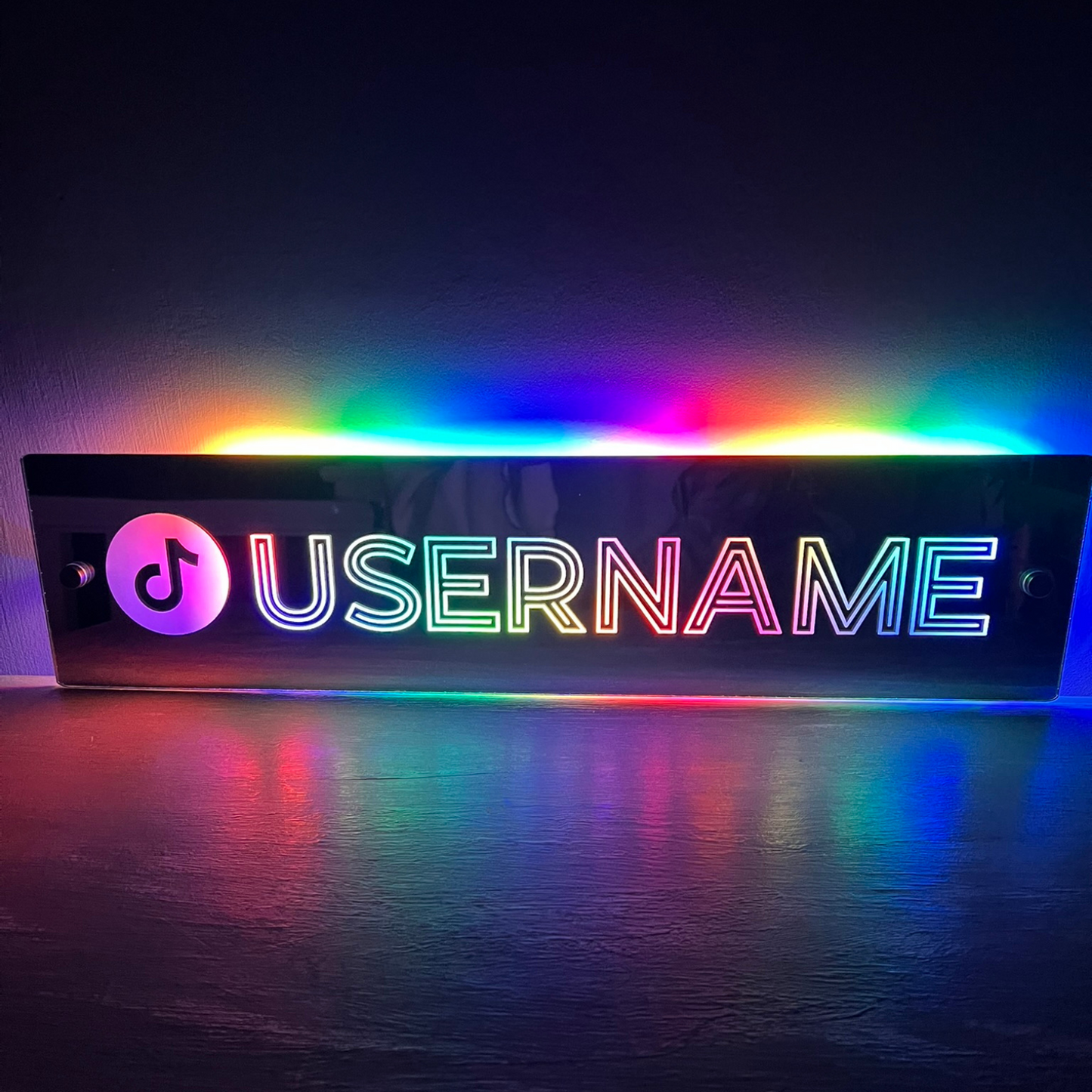 Personalised LED Username Mirror Sign