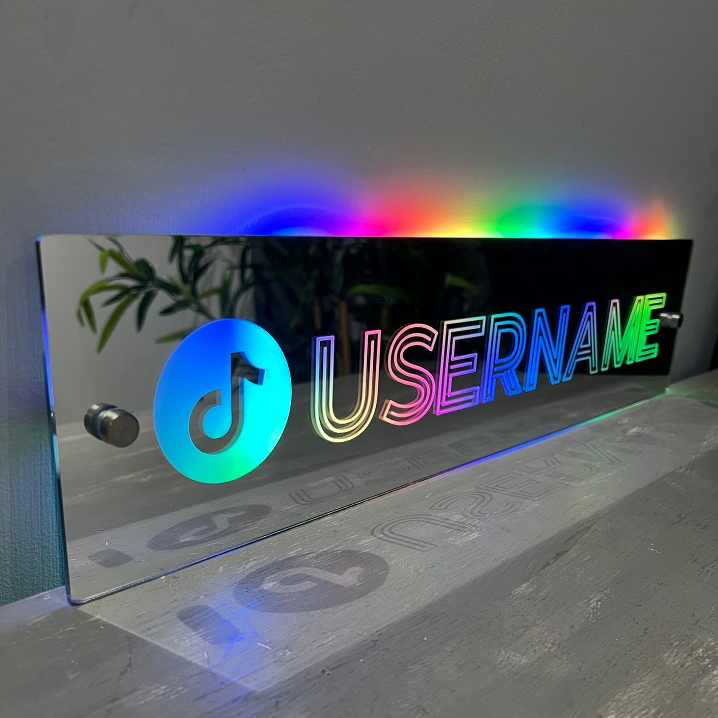 Personalised LED Username Mirror Sign
