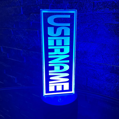 Personalised LED Gaming Username Night light