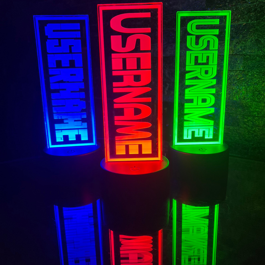 Personalised LED Gaming Username Night light