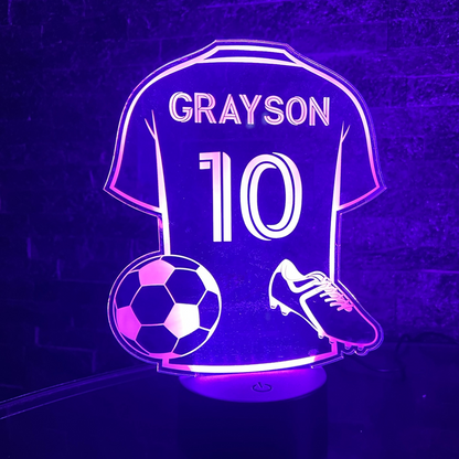 Football shirt LED night light with remote colour control