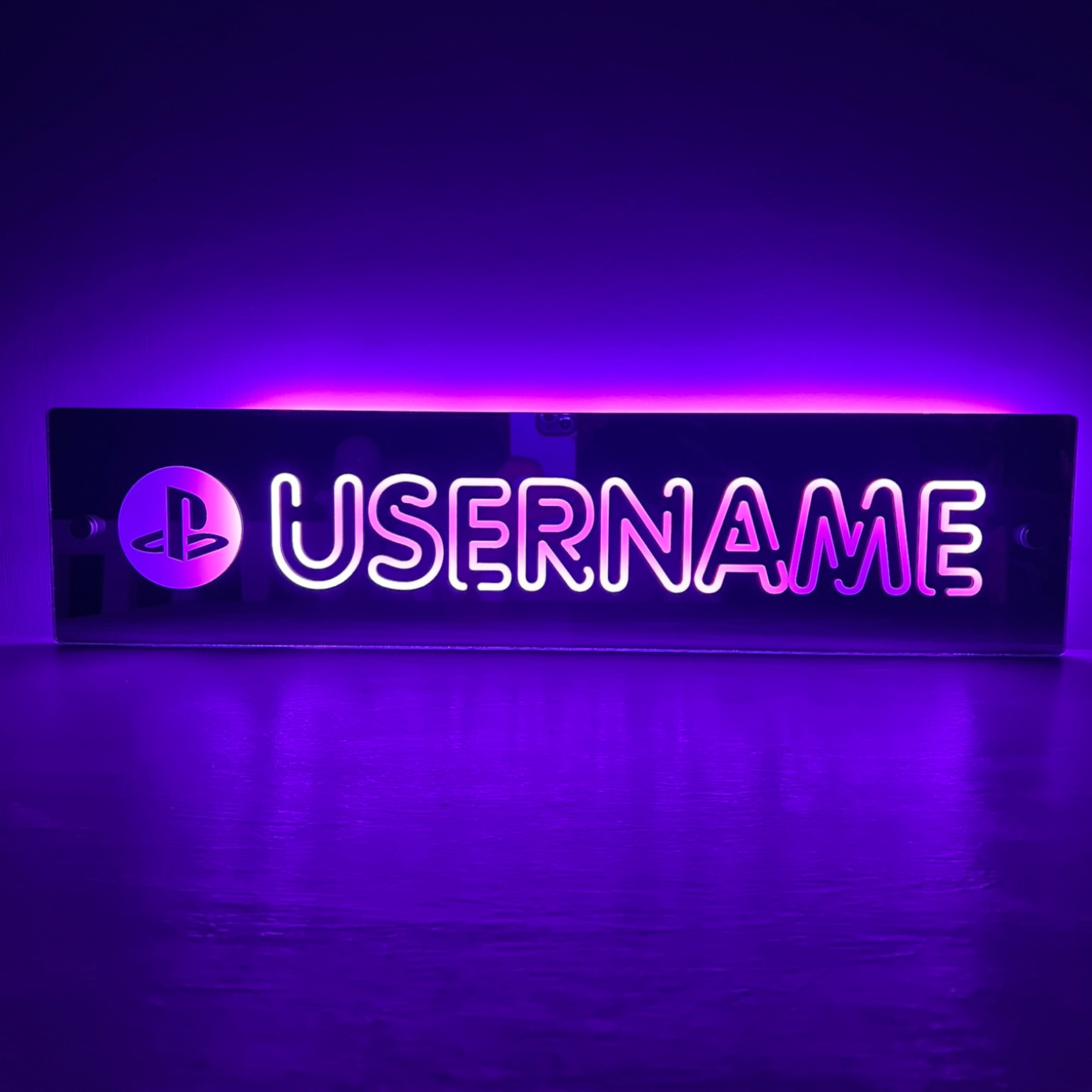 Custom LED mirror acrylic sign for showcasing usernames