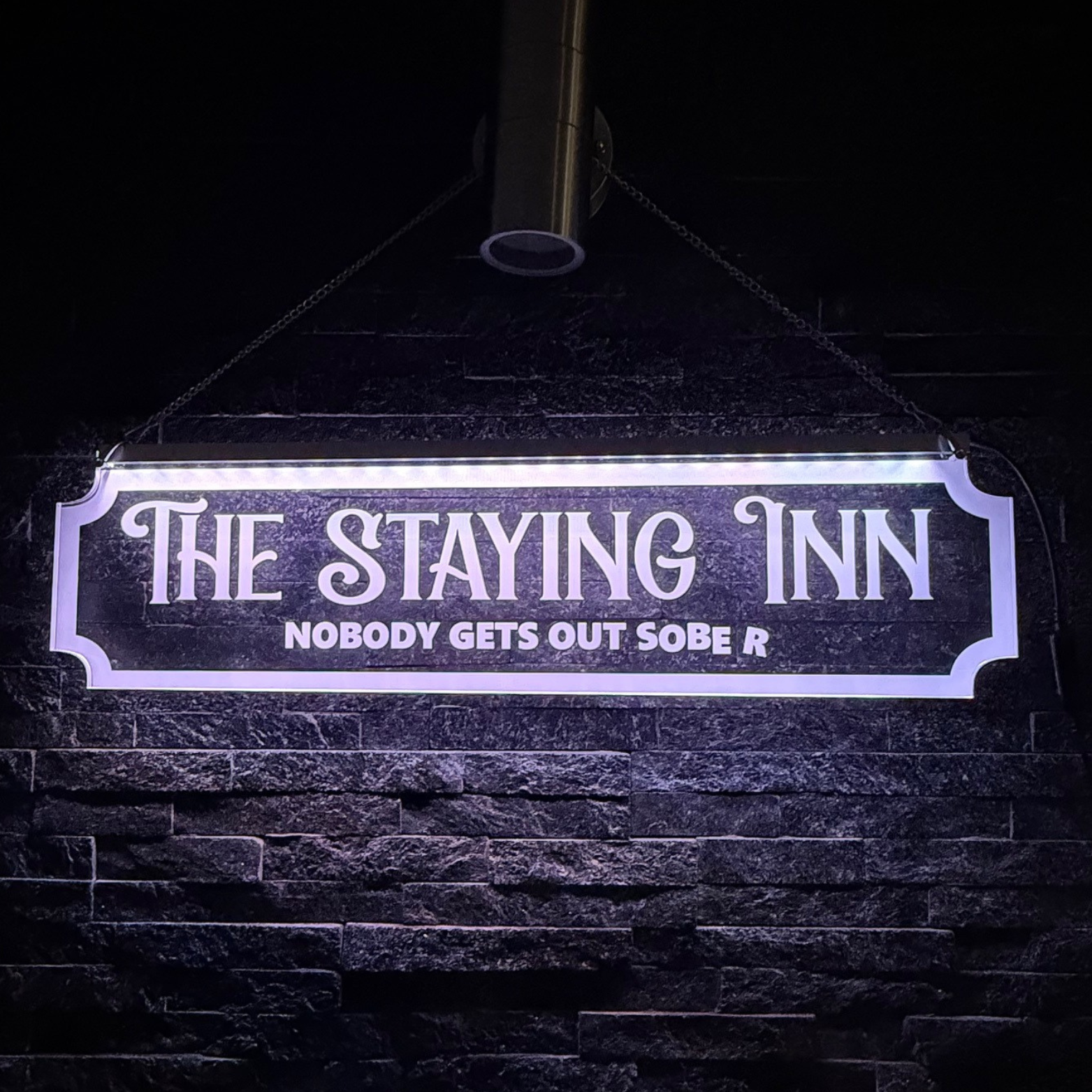 Customised LED Street Sign front view – RGB lighting on